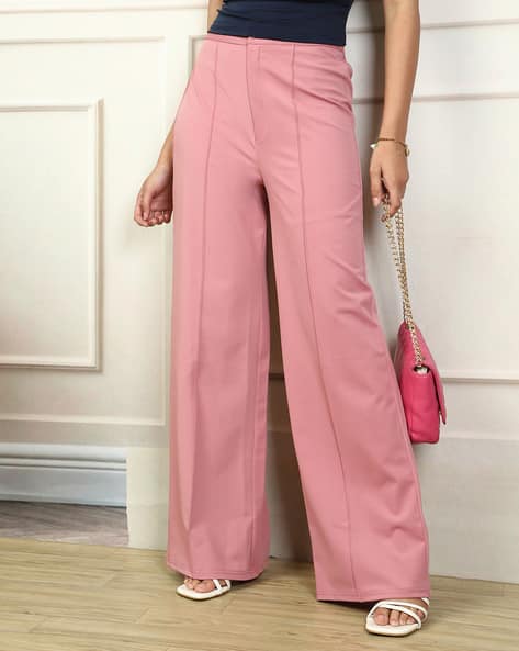 Buy Dusty Pink Trousers & Pants for Women by Shein Online