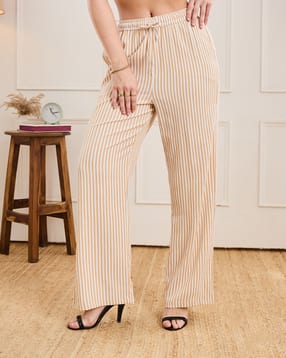Shein Full Length Elasticated Drawstring Waist Striped Pant-picture-28