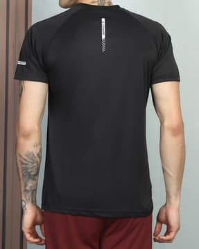 Shein Shein Men Raglan Sleeve Graphic Back Print Crew Tshirt