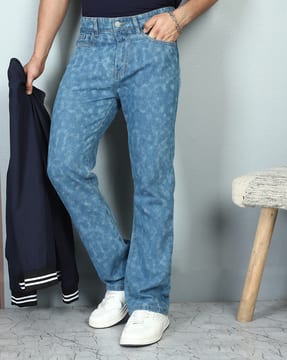 Shein Shein Men Full Length Fly With Button Closure Acid Wash Jeans