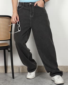 Shein Full Length Fly With Button Closure Stone Wash Jeans-picture-10