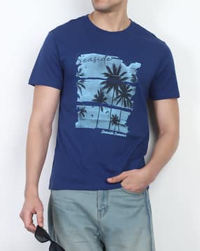 Shein Short Sleeve Graphic Chest Print Crew Tshirt-picture-48
