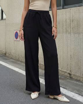 Shein Elasticated Drawstring Waist Textured Palazzo-picture-47