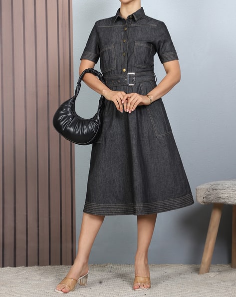 shein denim shirt dress Women Denim Dresses | Womens Women Denim Dresses Online