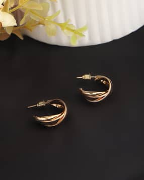 Shein Women Twisted Layered Design Hoop Earrings-picture-16