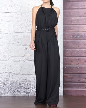 Shein Tie-Up Halter Neck Backless Jumpsuit With Belt-picture-22
