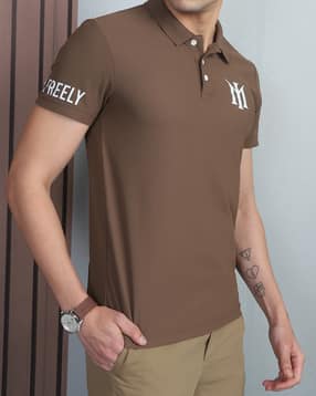 Shein Short Sleeve Typographic Placement Print Polo Tshirt-picture-42