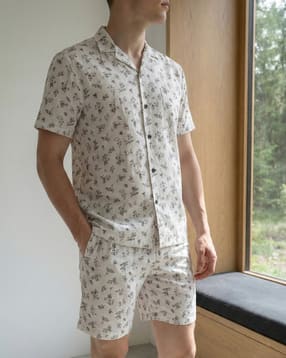 Shein Cuban Collar Floral Print Shirt & Shorts Set-picture-39