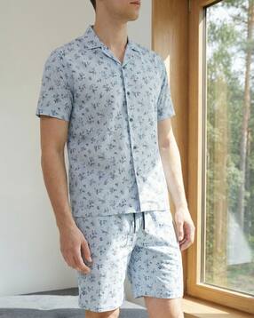 Shein Cuban Collar Floral Print Shirt & Shorts Set-picture-10