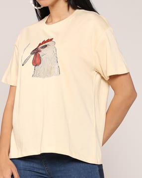Shein Short Sleeve Graphic Chest Print Crew Tshirt-image-27