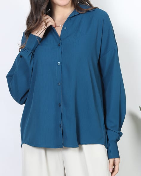 Product image of
                        Shein Shein Medium Length Drop Shoulder Textured
                        Shirt