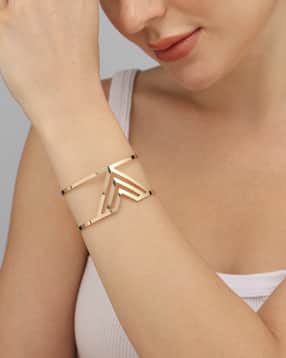 Shein Women Gold Geometric Design Cuff Bracelet-image-23