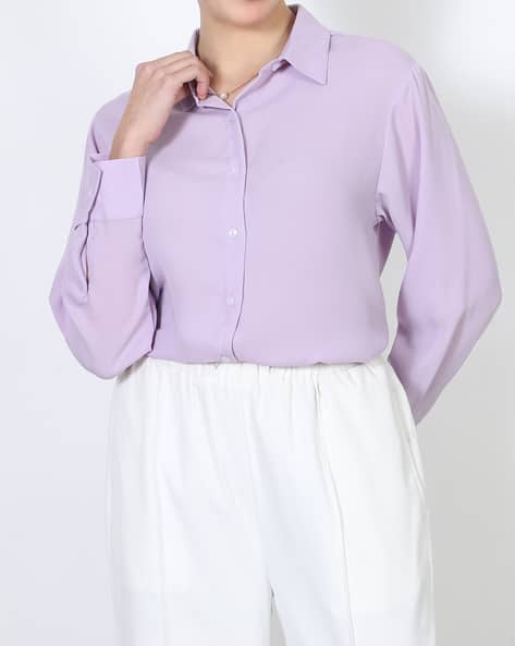 Product image of
                        Shein Shein Medium Length Spread Collar Full
                        Sleeve Shirt