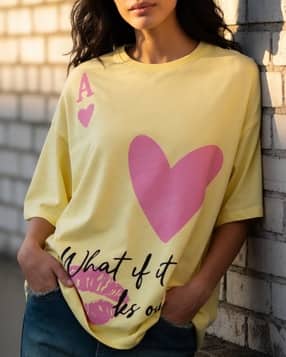 Shein Drop Shoulder Graphic Front Print Crew Tshirt-picture-20