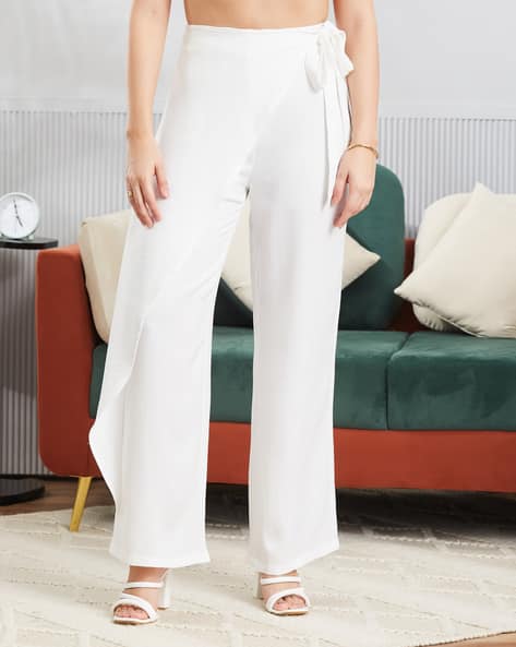 Product image of
                        Shein Shein Ankle Length Overlay Tie-Up Detail
                        Textured Pants