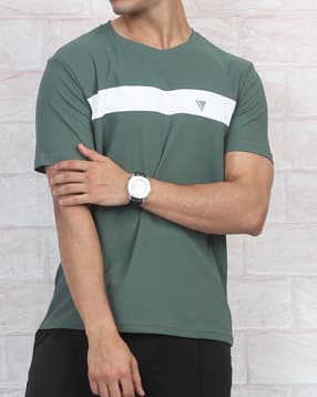 Shein Medium Length Short Sleeve Colour-Block Crew Tshirt-picture-35