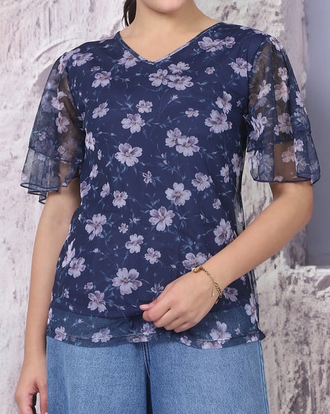 Product image of
                        Shein Shein Layered Flutter Sleeves Floral Print
                        Top