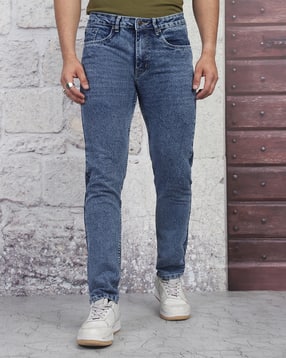 Shein Full Length Fly With Button Closure Stone Wash Jeans-picture-53