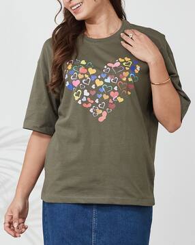 Shein Drop Shoulder Graphic Chest Print Crew Tshirt-picture-37