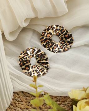 Shein Women Leopard Print Abstract Design Stud Earrings-image-27