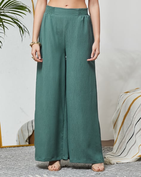 Product image of
                        Shein Shein Full Length Textured Smocked
                        Waistband Palazzo Pants