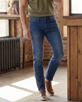 Shein Ankle Length Fly With Button Closure Mid Wash Jeans-picture-47