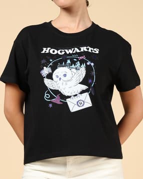 Shein Short Sleeve Harry Potter Chest Print Crew Tshirt-picture-29