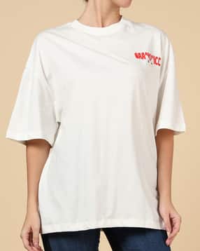 Shein Drop Shoulder Typographic Back Print Crew Tshirt-picture-23