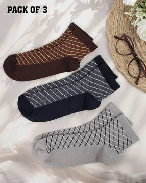 Shein Combo of 3 Ankle Length Checked Everyday Socks-picture-33