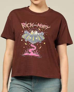 Shein Short Sleeve Rick & Morty Chest Print Crew Tshirt-picture-23