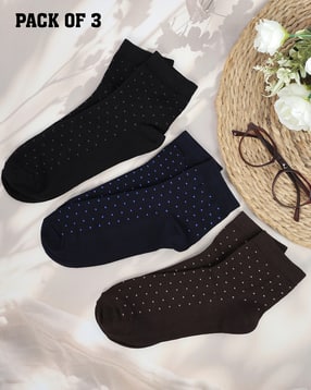 Shein Combo of 3 Ankle Length Micro Print Everyday Socks-picture-22