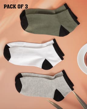 Shein Women 3 Pairs Of Colour Blocked Ankle Socks-picture-41