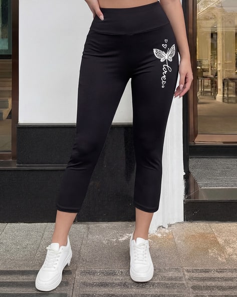 Product image of
                        Shein Shein High Rise Butterfly Graphic Print
                        Mid Calf Leggings