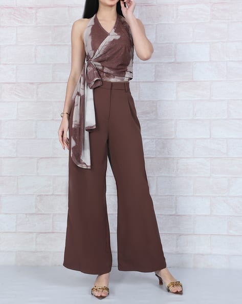 Product image of
                        Shein Shein Halter Neck Embellished Tie &
                        Dye Crop Wrap Top