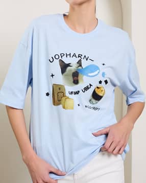 Shein Drop Shoulder Graphic Chest Print Crew Tshirt-picture-17