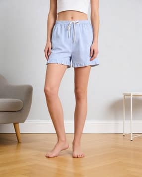 Shein Elasticated Drawstring Waist Checked Mini Shorts-image-18