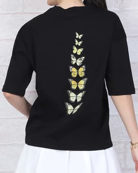 Shein Drop Shoulder Graphic Back Print Crew Tshirt-picture-27