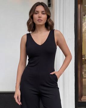 Shein Sleeveless V Neck Jumpsuit With Side Pocket-picture-12