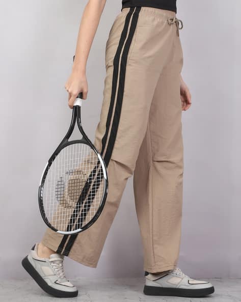 Product image of Shein Shein Ankle
                              Length Knee Pleated Side Striped Track
                              Pant