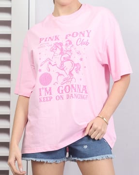 Shein Shein Drop Shoulder Graphic Front Print Crew Tshirt