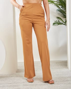 Shein Full Length Mock Button Detail Pant With Side Zip-picture-23
