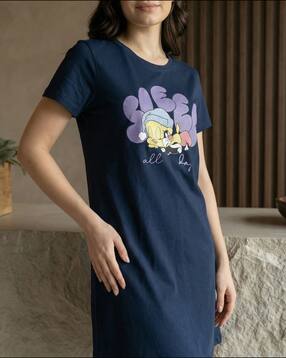 Shein Short Sleeve Looney Tunes Print Mini Nightshirt-picture-36