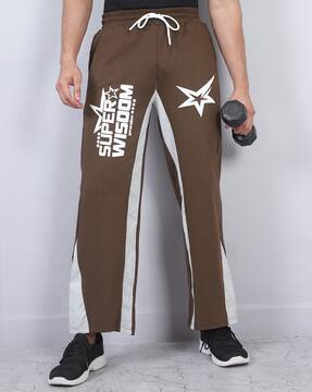Shein Shein Contrast Panelled Typographic Print Track Pant