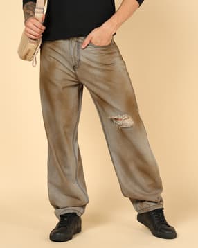 Shein Full Length Fly With Button Closure Distressed Jeans-picture-35