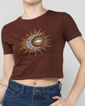 Shein Short Sleeve Graphic Chest Print Crew Tshirt-picture-41