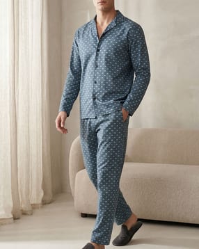 Shein Lapel Collar Full Sleeve Novelty Print Lounge Set-picture-42