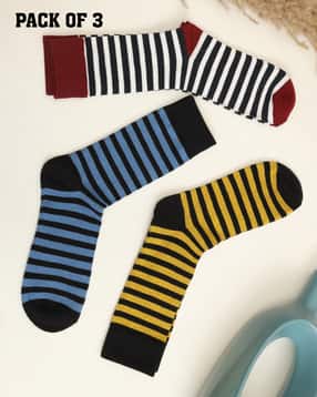 Shein Men Combo Of 3 Striped Everyday Socks-picture-10