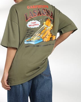 Shein Drop Shoulder Garfield Back Print Crew Tshirt-picture-19