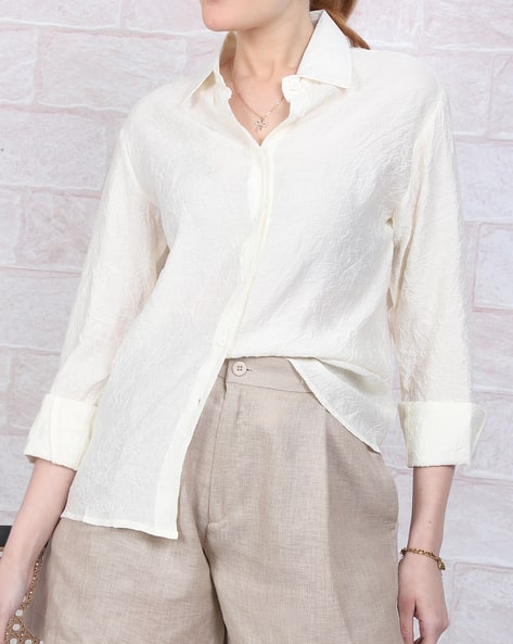 Product image of
                        Shein Shein Spread Collar Cuffed Sleeves Shirt