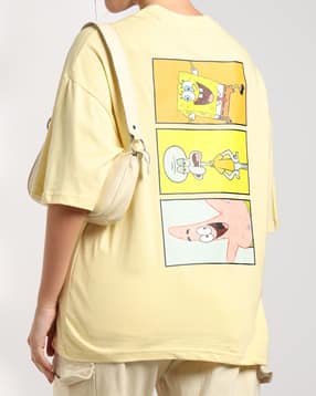 Shein Drop Shoulder Spongebob Back Print Crew Tshirt-picture-47